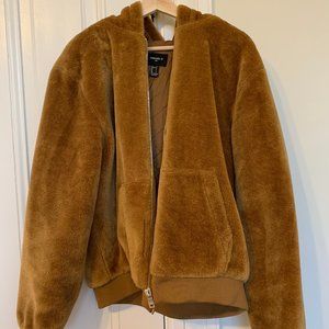 Brown Fuzzy Forever 21 Zip-Up